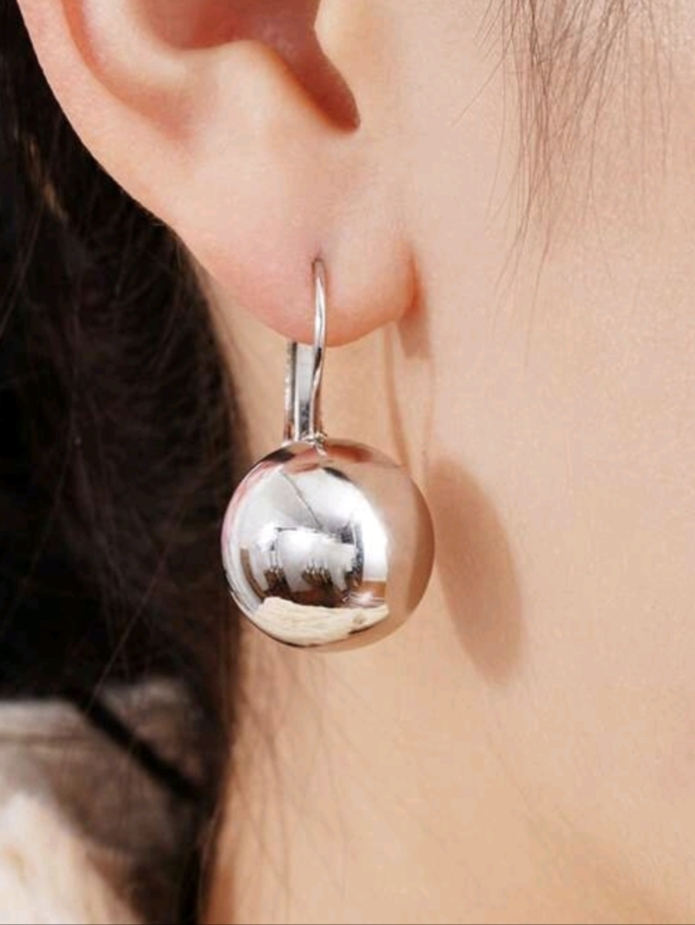 Silver Ball Drop Earrings - Women Jewelry